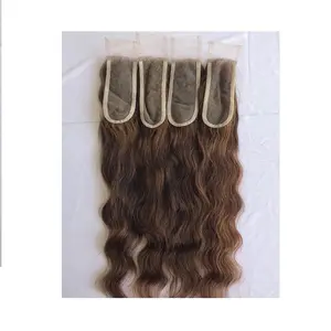 Cuticle Aligned Remy Virgin 2x6 Lace Closure Color No 2 Wavy Human Wholesale Mink Brazilian Unprocessed Indian Human Hair Virgin