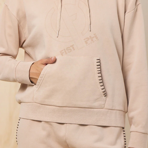 Sudadera con Capucha Acogedora 100% Algodón, Bordada, con Cordón Ajustable en el Cuello, Detalle de Costura en Contraste, Bolsillo Frontal, Unisex, Otoño - Product Image 6