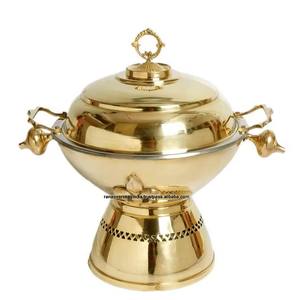 Meilleure qualité vente en gros équipement de restauration en laiton chauffe-plats chauffe-plats commerciaux plat de service rond pour traiteur - Product Image 4