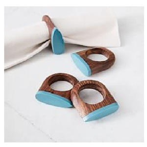 Modern Elegance Napkin <b>Ring</b> Handcrafted High Quality Natural Wood for Table Bathroom Bedroom Adds Brightening Touch - Product Image 1