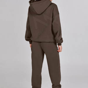 Venta al por mayor de las mejores tendencias de las mujeres Casual chándal de algodón OEM hecho a medida con transpirable 100% algodón diseño de logotipo - Product Image 3