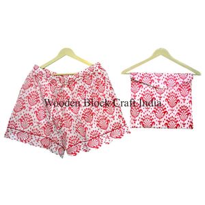 Conjunto de Pijama de Algodón para Mujer al por Mayor, Camisón Floral de Manga Corta, Ropa de Dormir Transpirable y Cómoda para Todas las Temporadas - Product Image 4