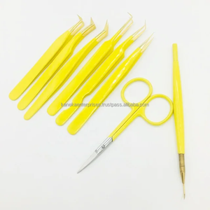 แหนบต่อขนตาแบบมืออาชีพ โลโก้สั่งทำพิเศษ สีเหลืองทอง สแตนเลสสตีล ป้องกันแม่เหล็ก แม่นยำ ทนทาน จับถนัดมือ ใช้งานได้อย่างราบรื่น - Product Image 4