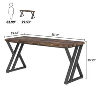 Escritorio para Computadora OEM ODM de 55 Pulgadas, Escritorio de Estudio Resistente con Patas Metálicas en Forma de Z, Escritorio Moderno y Sencillo para Oficina en Casa