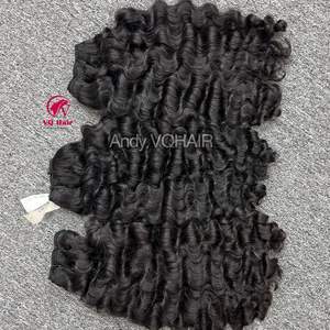 มัดผมลอนดิบแบบไม่ผ่านกระบวนการผมมนุษย์ทำหนังศีรษะเนื้อหยิกเป็น100% เดียวสำหรับผู้บริจาค - Product Image 5