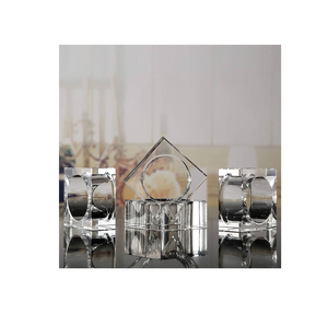 Acrylique diamant rond de serviette porte-serviette en gros forme carrée articles de fête couleur blanche accessoires - Product Image 1