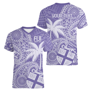 เสื้อยืดทีม2025รักบี้ Vneck เสื้อยืดทีมลาย fijian Masi เสื้อยืดทีมสั่งทำลายชนเผ่า - Product Image 1