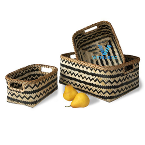 Conteneur de rangement rectangulaire en bambou tissé écologique de haute qualité Sac à linge Naturel Fait à la main Minimaliste Rangement domestique - Product Image 1