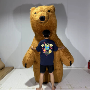 Costume da Mascotte Gonfiabile Orso Bruno Baige per <span class=keywords><strong>Adulti</strong></span>, Tuta da Orso Cartoonesco per Eventi e Feste - Product Image 4