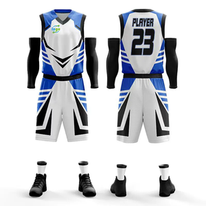 Últimos kits de baloncesto personalizados para hombres, uniformes de poliéster transpirable con número de nombre de sublimación, camisetas de baloncesto para jóvenes de talla grande - Product Image 5
