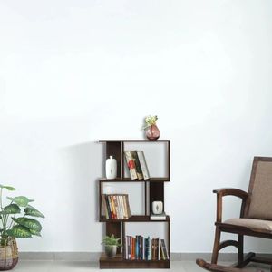 Akihiro Bibliothèque contemporaine au fini noyer Columbia Bibliothèque moderne élégante - Product Image 1