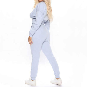 Nouveau Survêtement Élégant Logo Personnalisé Crop Tops Hoodies et Jogging Survêtement 2 Pièces Ensemble Femmes Survêtements pour Femmes Vente en Gros - Product Image 3