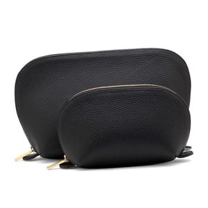Sac cosmétique de luxe en cuir PU de grande capacité avec fermeture à glissière Sac de maquillage de voyage de mode Logo personnalisé-Noir - Product Image 1
