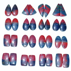 หินอัญมณีคู่บลัดสโตนธรรมชาติคุณภาพระดับ AAA + หินแบบหลวมสำหรับทำหิน - Product Image 3