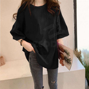 Women Summer Oversized T-Shirt Street Wear Breathable Quick Dry Cotton <b>Bamboo</b> <b>Fiber</b> Custom Logo - Product Image 1