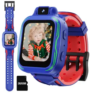 Reloj Inteligente Digital Infantil con Cámara, Pantalla Táctil, Video, Mp3, Alarma, Podómetro, Juegos-Azul Oscuro, Tarjeta SD de 32GB Incluida. Perf