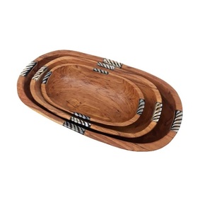 Bol de service à riz en bois d'acacia avec vernis pour la maison à faible coût bol à pâte à texture naturelle au design unique pour restaurant - Product Image 5