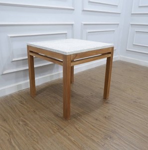 MESA MADERA TECA CON TOP TERRAZO HECHO EN INDONESIA - Product Image 1