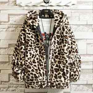 Custom Winter <b>Jacket</b> Fashion Leopard Print Full Zip Thick Fleece Velour Velvet <b>Jacket</b> <b>Flannel</b> Hoodie - Product Image 5