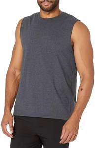Summer Design Print Plain 100% Cotton Workout Tank Top Gym Muscle Tee Fitness Bodybuilding Sleeveless T Shirt for Men - Product Image 3