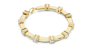Bracelet tennis à diamants de laboratoire taille ronde DEF VVS 5.60 CTW en or jaune 14K, bijoux de mariage personnalisés, vente en gros OEM - Product Image 5
