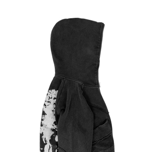 Sweat à capuche d'hiver surdimensionné, lavé à l'acide, personnalisé 100% coton épais, fermeture éclair intégrale, coupe-vent écologique pour hommes et femmes - Product Image 4