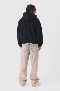 Streetwear unisexe pour hommes 80% coton 20% polyester lourd couleur noire sweats à capuche à fratres Sports 2025 - Product Image 3
