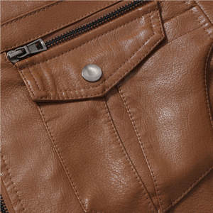 Veste en cuir véritable pour hommes personnalisée de meilleure qualité pour l'automne hiver col montant fermeture à glissière respirante de style de rue haute - Product Image 4