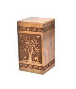 Urnes funéraires en bois marron de style américain moderne faites à la main de super qualité pour hommes femmes adultes Logo personnalisé décoratif disponible - Product Image 2