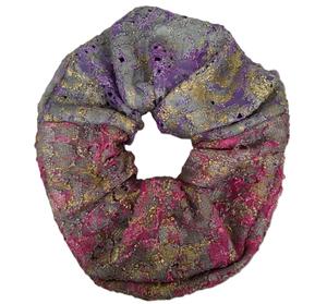 Brocade double tissu chouchou gros tissus cheveux cravates pour filles et dames polyester fantaisie tissu chouchous - Product Image 2