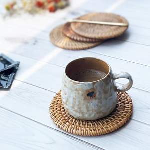 Juego de Posavasos de Mimbre Tejido a Mano, Posavasos de Mimbre de Diseño para Tazas, Vasos, Tazas de Té, Manteles Individuales y Almohadillas - Product Image 6