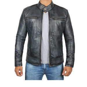 เสื้อแจ็คเก็ตหนังผู้ชายคุณภาพระดับโปร ระบายอากาศได้ดี เหมาะสำหรับฤดูหนาว แขนปกติ มีซิป กระเป๋าคู่ ไซส์ใหญ่ ลดราคา - Product Image 2