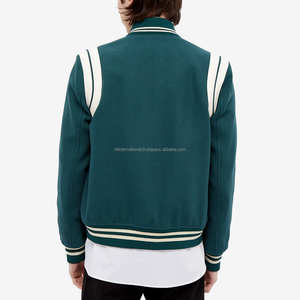 รับทำโลโก้ตามสั่ง แจ็คเก็ตวาร์ซิตี้ชายคุณภาพสูง แขนหนังผสมขนสัตว์ แจ็คเก็ตเบสบอลแบบสั่งทำ - Product Image 3