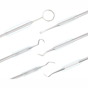 Dentist Gift Oral Care Stainless Steel Manual 7-Piece Dental Tool Set with Dental Mirror Sickle Tartar Scaler <b>Teeth</b> <b>Pick</b> Spatula - Product Image 4
