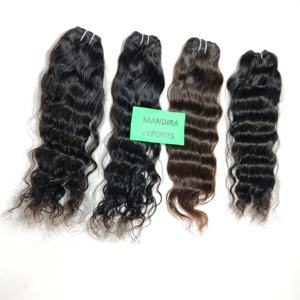 100% vente en gros pas cher naturel brut vierge machine double trame vendeur couleur noire faisceaux ondulés temple indien cheveux humains - Product Image 6