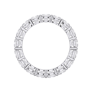 Anillo de banda de eternidad de diamante con corte de cojín cultivado en laboratorio de 7,00 quilates, hecho en platino para ella - Product Image 2