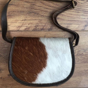 Bolso de piel de vaca real Moon Bolso occidental de cuero genuino con función resistente al agua y portátil para verano y otoño - Product Image 1