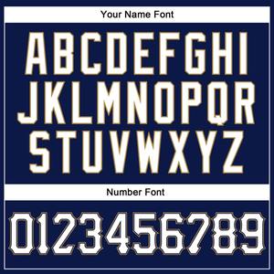 เสื้อเบสบอลแท้สีกรมท่าลายทางสีขาวทองสีขาว - Product Image 2