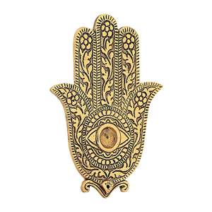 Antique Finished Aluminum Hamsa Hand <b>Incense</b> <b>Stick</b> Cone <b>Holder</b> Ash Catcher Aromatherapy Diffuser <b>Incense</b> Stand Religious Product - Product Image 4