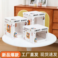 Boîte à gâteau personnalisée avec fenêtre, emballage en papier pour boulangerie avec poignée, idéale pour les gâteaux d'anniversaire - Offre Spéciale