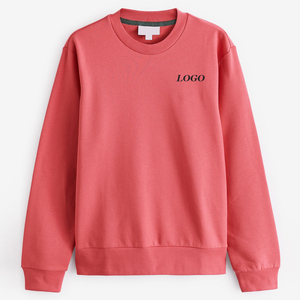 เสื้อสเวตเชิ้ตของผู้ชายผ้าฝ้ายหนาแบบพอดีตัวปกติเสื้อสเวตเชิ้ตผ้าคอตตอน100% สีทึบออกแบบโลโก้ได้ตามต้องการแบบ S25 - Product Image 1