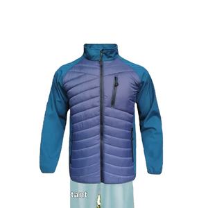 Chaqueta acolchada informal impermeable frontal personalizada CCG2914 para hombre, prendas de vestir gruesas y cálidas para exteriores, cuello levantado, cierre de cremallera, servicio OEM - Product Image 3