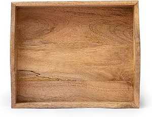 Bandeja DE SERVICIO DE MADERA Rectangular hecha a mano y hecha a mano, mango de plato anidado de diseño moderno para uso en cocina para Bodas de Ramadán - Product Image 2