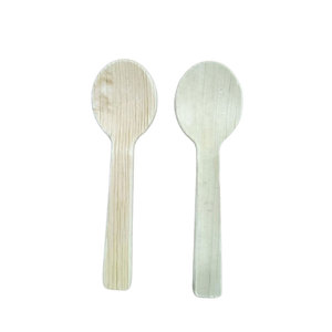 Cuillères de feuille de palmier biodégradables écologiques de 10 cm pour gelée de yaourt Smoothie couverts jetables pour les fêtes - Product Image 1