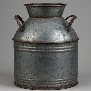 Lata de leche de metal galvanizado de aspecto antiguo con cuerpo duradero, ideal para hogares, granja al aire libre y decoración de cafés - Product Image 1