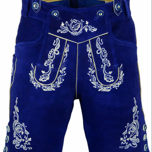 ชุดเดอร์โฮเซนผู้ชายจากเยอรมันบาวาเรียแยกชิ้นหนัง Oktoberfest Kurz