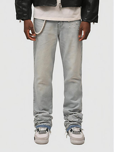 Mode Style décontracté Jeans hommes Denim nouveau transfrontalier lavé Design léger tricot Spandex coton hommes pantalons d'extérieur - Product Image 6
