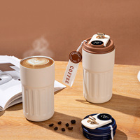 Cangkir termos pintar, Tumbler kopi vakum dinding ganda Stainless Steel dengan tampilan suhu