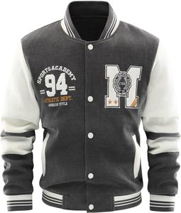 2024 mùa đông Bộ sưu tập cao đường phố của nam giới Varsity Áo khoác mới đến <span class=keywords><strong>letterman</strong></span> bóng chày áo khoác chất lượng trùm đầu vá giản dị - Product Image 1