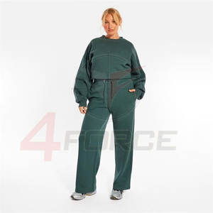 Unisex Custom Heavyweight French Terry Sweatsuit Winter Streetwear Embroidered <b>Crewneck</b> Jogger Loose Fit Solid Fleece Knitting - Product Image 1